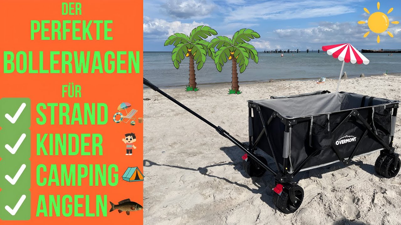 Top Bollerwagen Bericht! Camping Strand Angeln Sport Freizeitpark Boßeltour Vatertag 150L bis 120 kg