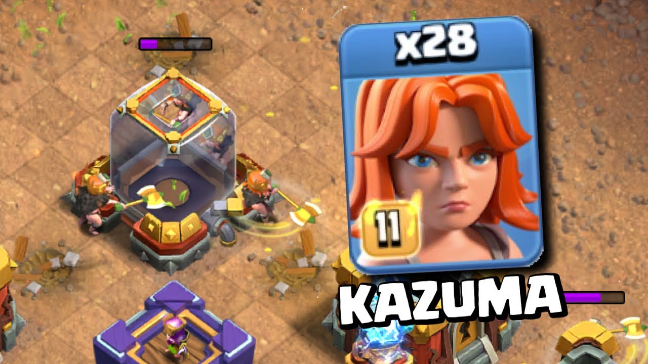 Kazuma 28 Valkyrie on HARD MODE is CRAZY (Clash of Clans)