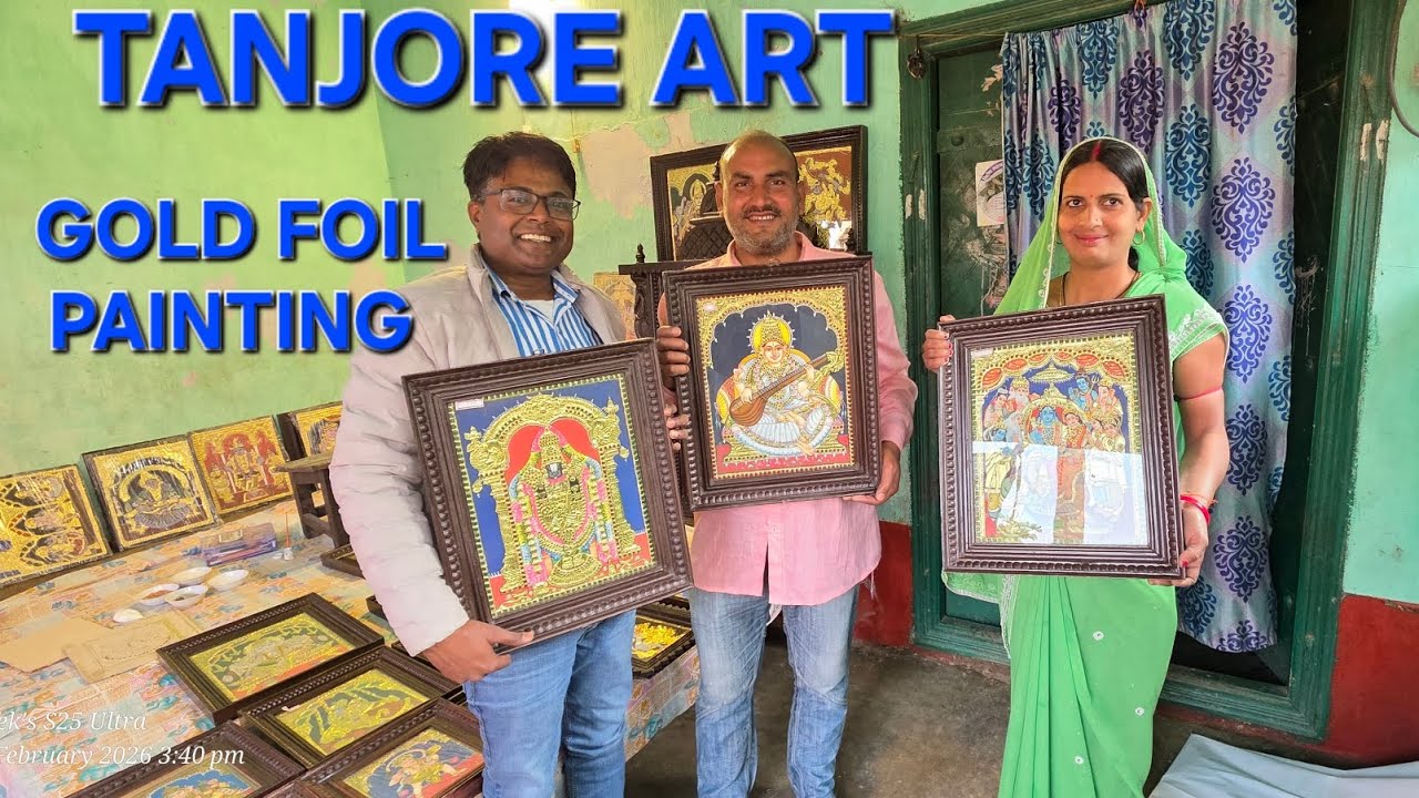 Tanjore Art/Painting 🎨 #tanjorepainting #tanjoreart #painting  #goldfoilpainting #art #tamilnadu 