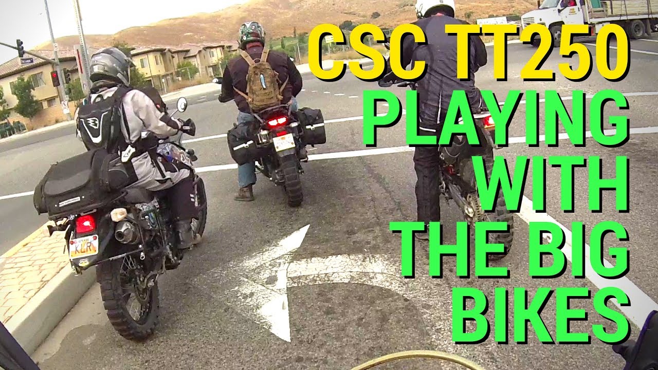 CSC TT250 -  Playing with the Big Bikes! - Riding Above the Clouds in Southern California