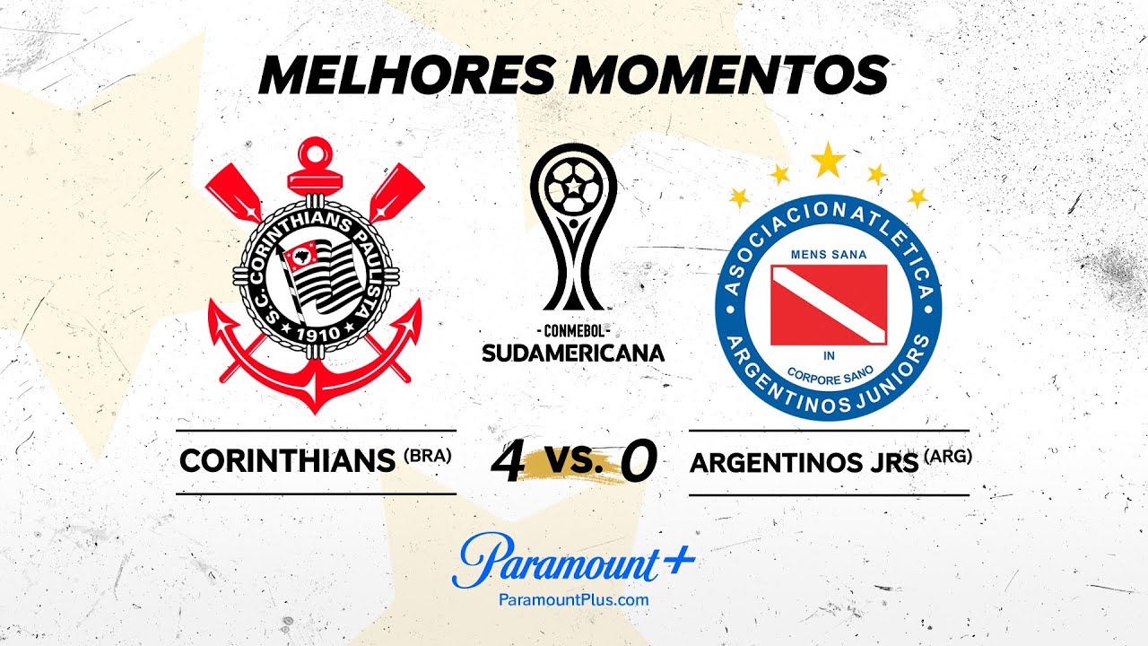 CORINTHIANS 4 x 0 ARGENTINOS JUNIORS - CONMEBOL SUDAMERICANA 2024 | Paramount Plus Brasil