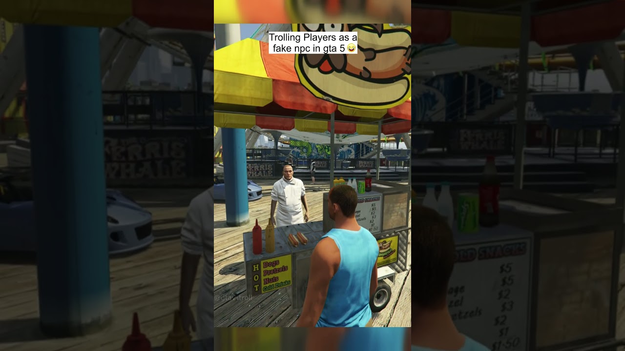 Trolling Players as a fake NPC in gta 5 😂 #gta #gta5 #gtaonline #gtav #funny #shorts #fail