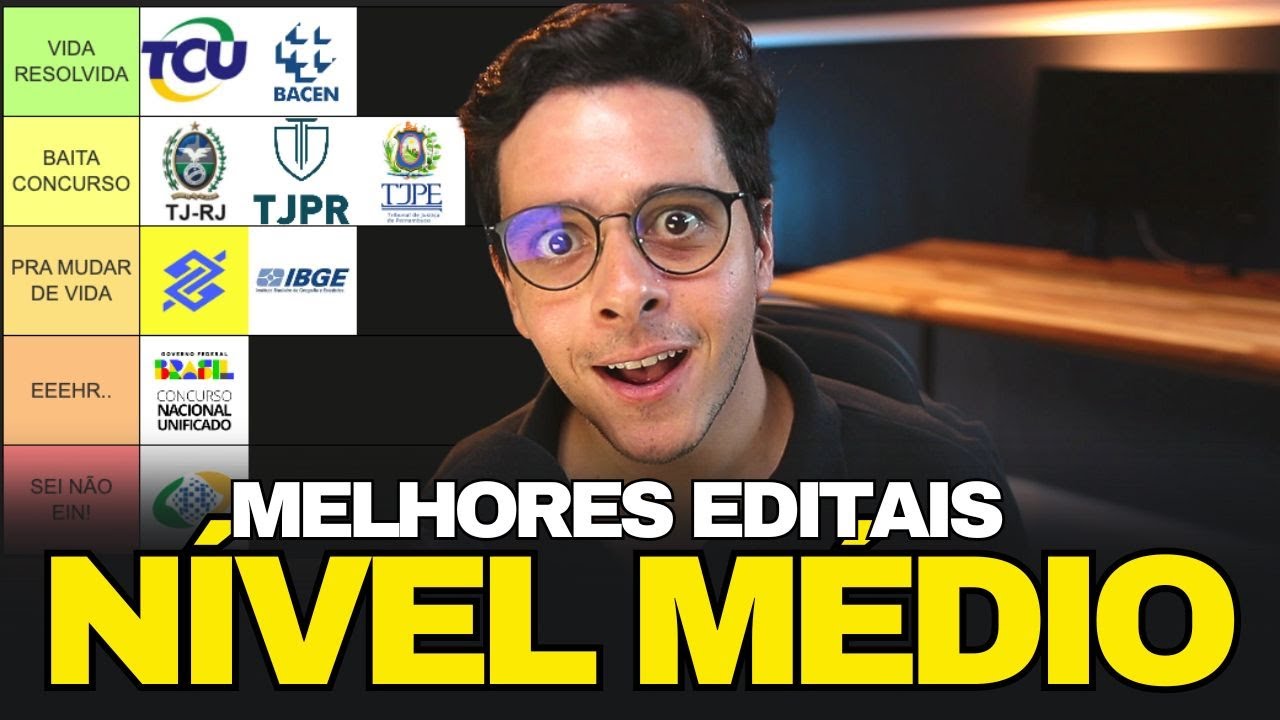 TIER LIST DOS MELHORES CONCURSOS PÚBLICOS NÍVEL MÉDIO 2025 2026
