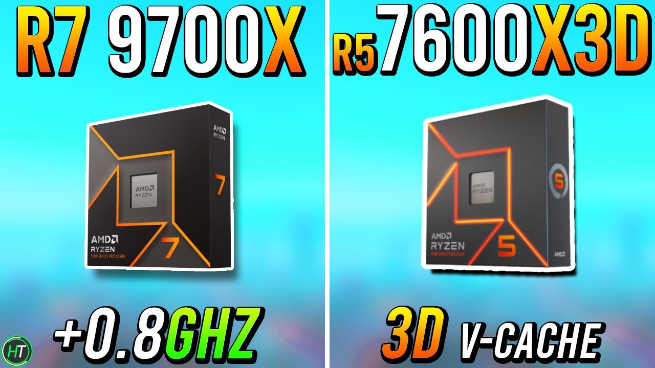 Ryzen 7 9700X против Ryzen 5 7600X3D — 9700X лучший?