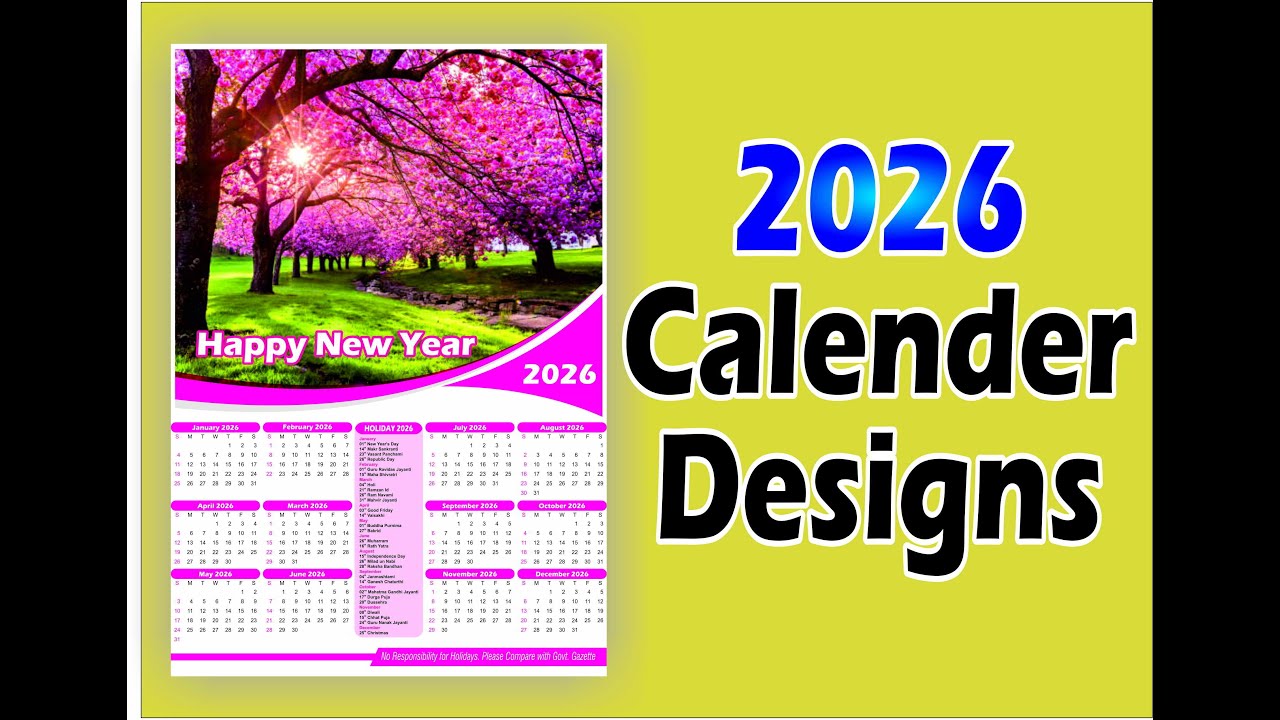 New Calendar Design 2026 I How to Design a Wall Calendar I Calendar Design Corel Draw