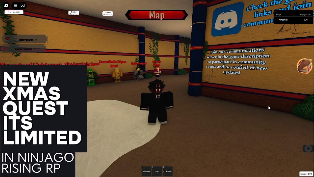 how to do the limited xmas quest in ninjago rising rp