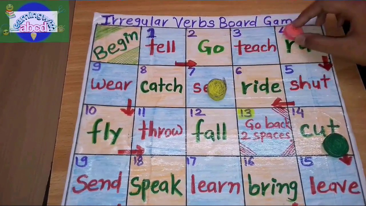 3 forms of verbs board game/tlm for Irregular verbs for kids and adults/ESL by learningwithabcd