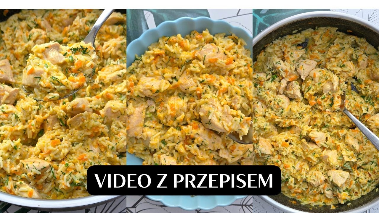 Kurczak z ryżem w sosie śmietanowym z marchewką. Danie szybkie i jednogarnkowe.