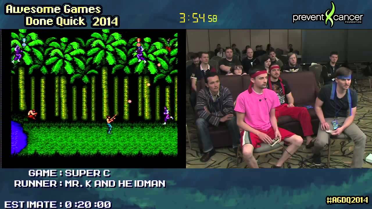 Super C :: Live Co-op SPEED RUN (0:14:40) [NES] ft. Heidman & Mr K  #AGDQ 2014