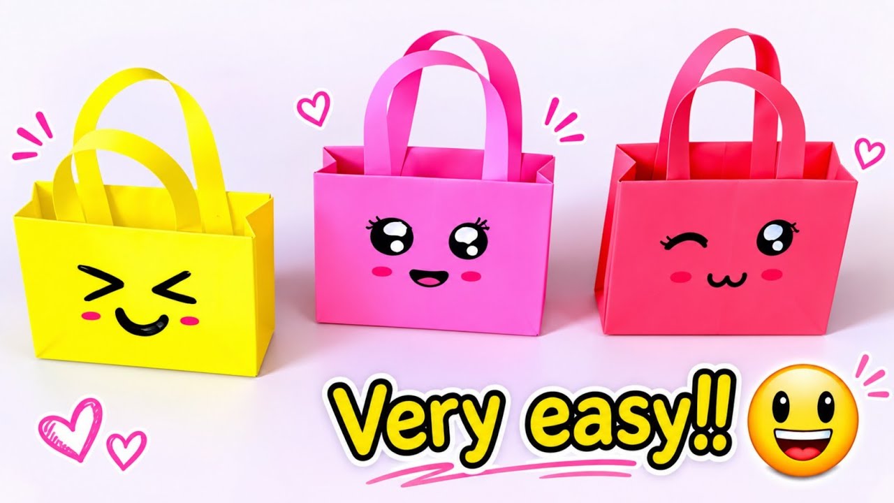 Origami paper bag|How to make paper handbag|Diy paper bag|Easy paper bag making|DIY paper handbag
