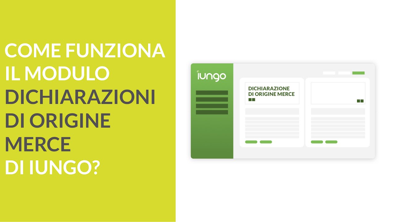 IUNGO | modulo dichiarazioni origine