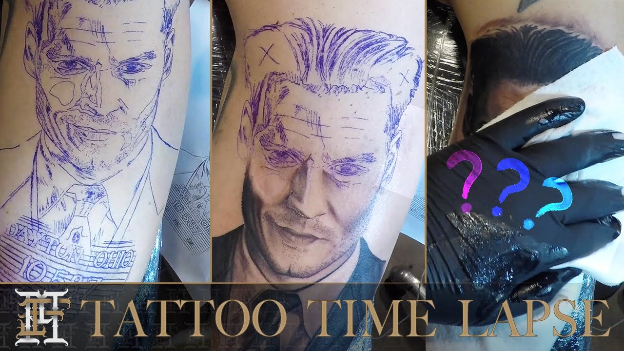 Johnny Depp Public Enemies [SHORT VERSION] Tattoo Time Lapse (2021)