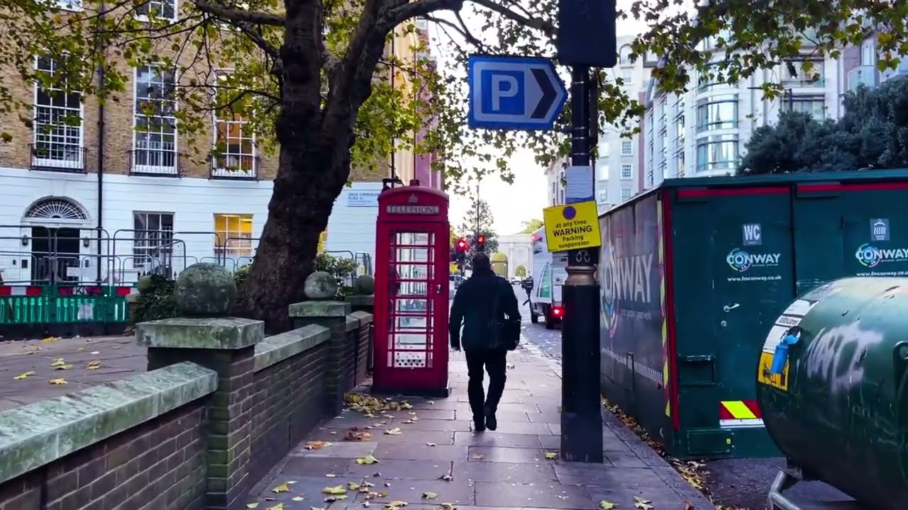 Touring around London 🎡🚇 Quiet walks | Relaxing rain | Golden leaves