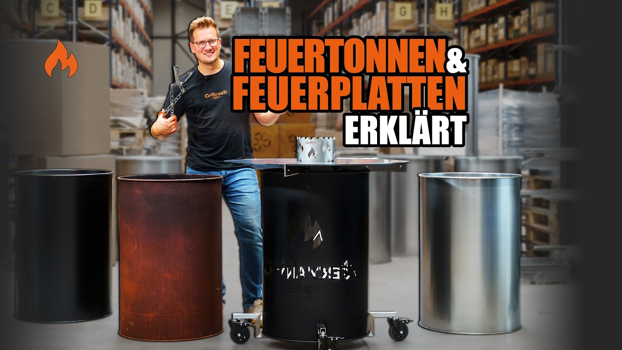 🔥 Grillrost.com - Feuertonne mit Feuerplatte