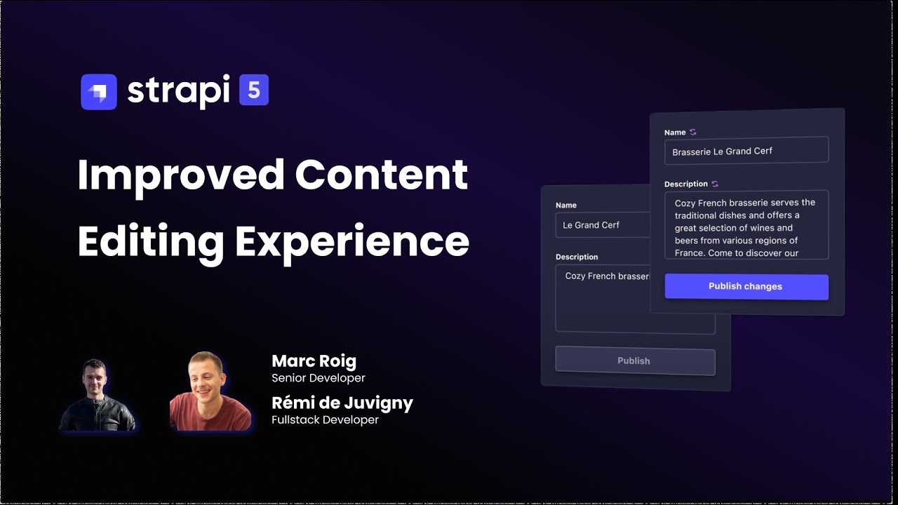 Improved Content Editing Experience - Strapi 5 Draft, Publish, & Content History.