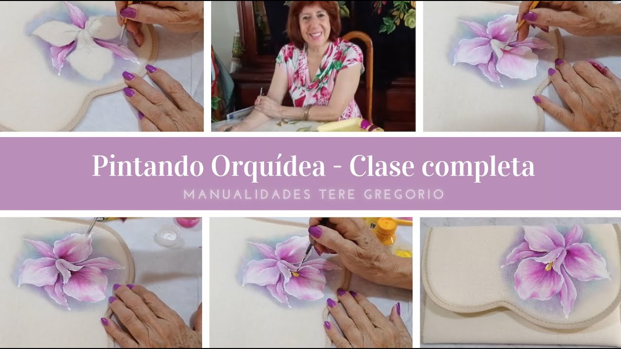 COMO PINTAR ORQUIDEA - CARTERA DECORADA
