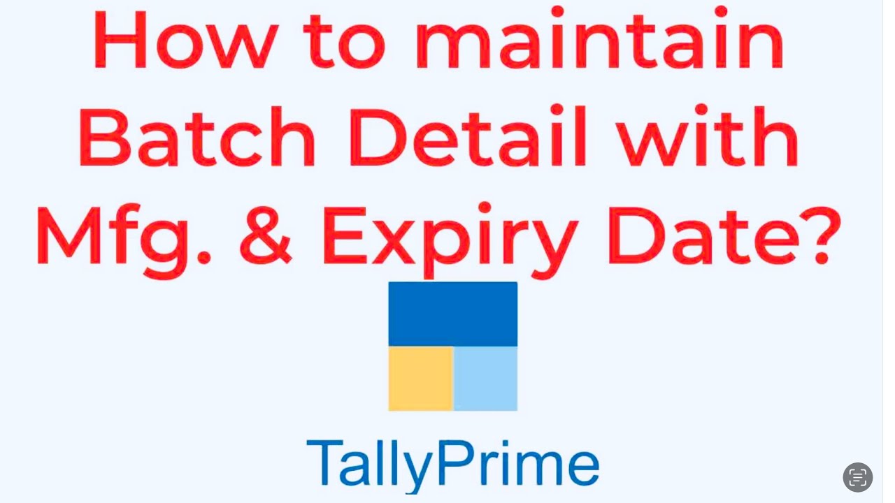 Stock with  Expiry Date in Tally Prime