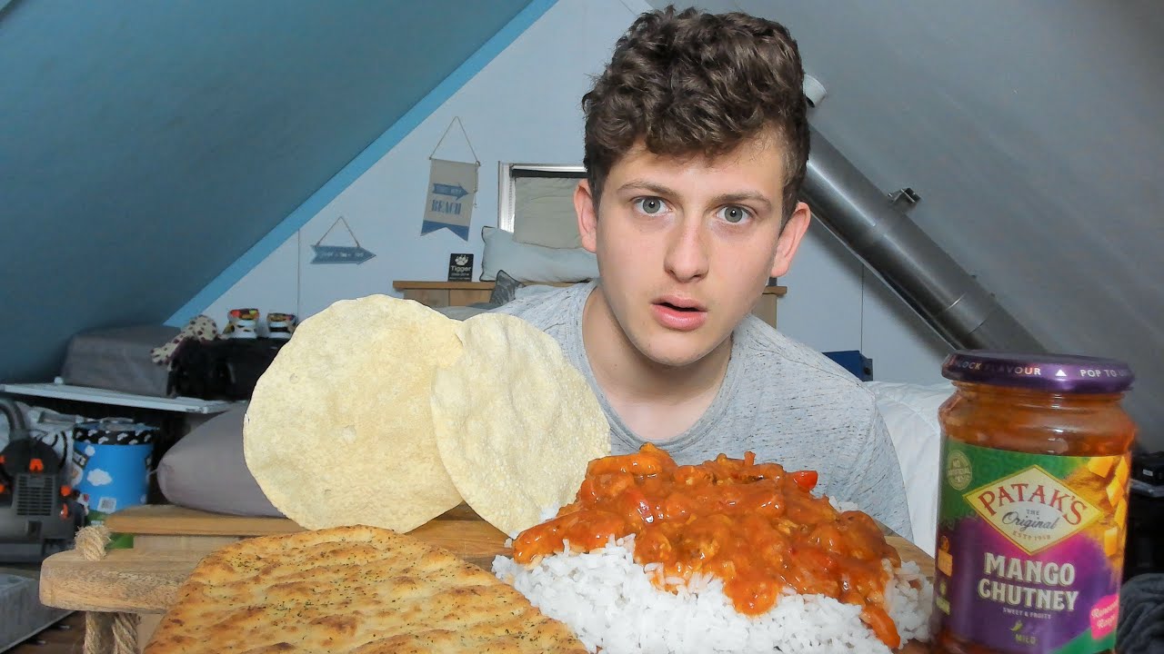 INDIAN MUKBANG ( Butter Chicken with Mango chutney )