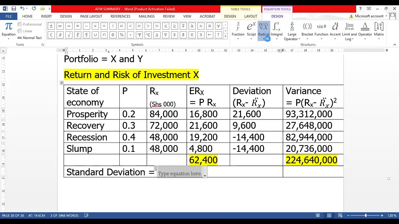 Portfolio Analysis session 2 : AFM NOV 2019 SOLVED QUESTION
