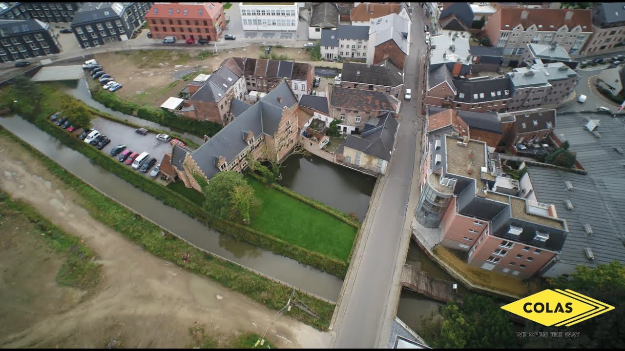 Colas Belgium  Diest openleggen van de Demer