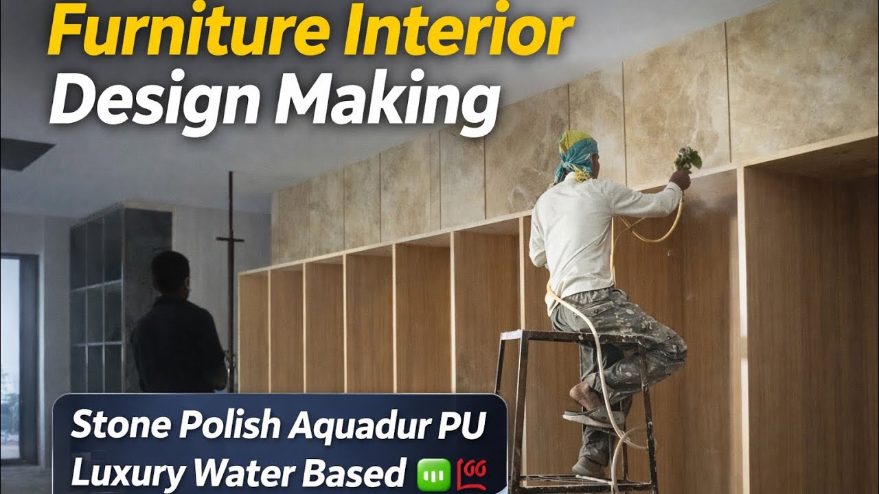 How to Furniture Interior Design Making | Stone Polish Aquadur PU | Luxury Water Based Finish 💯