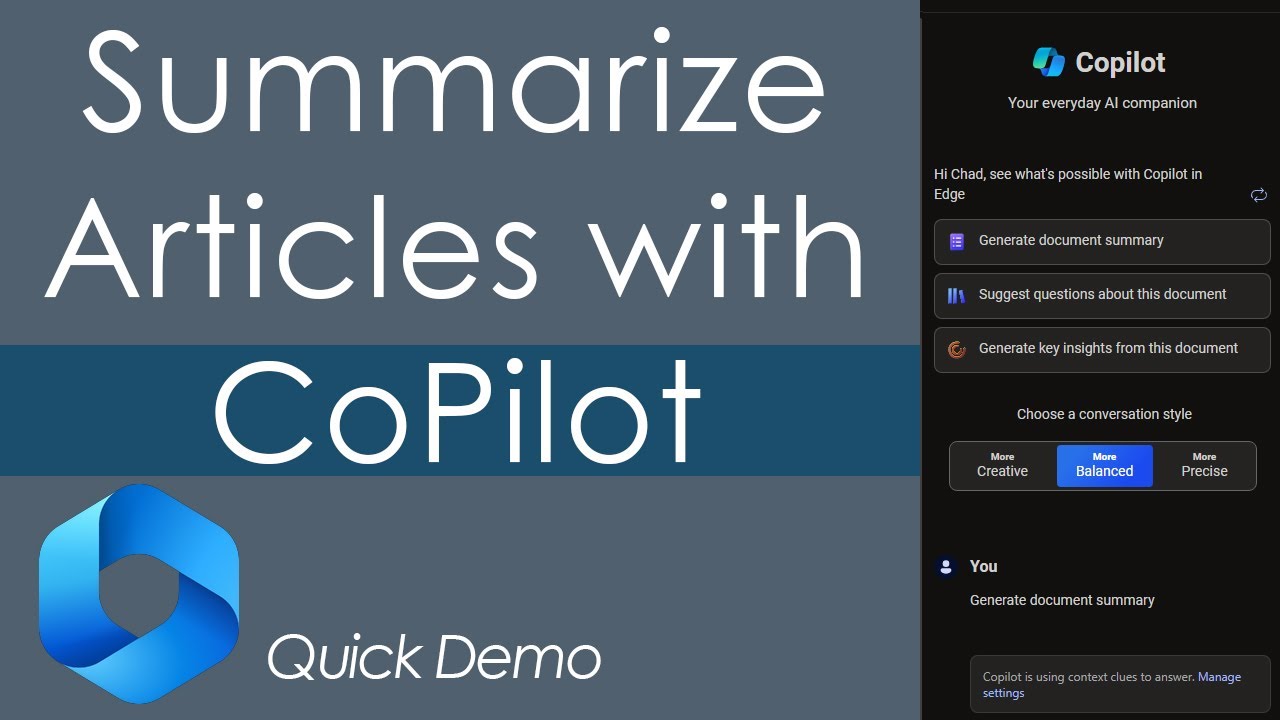 Summarize articles with Co-Pilot