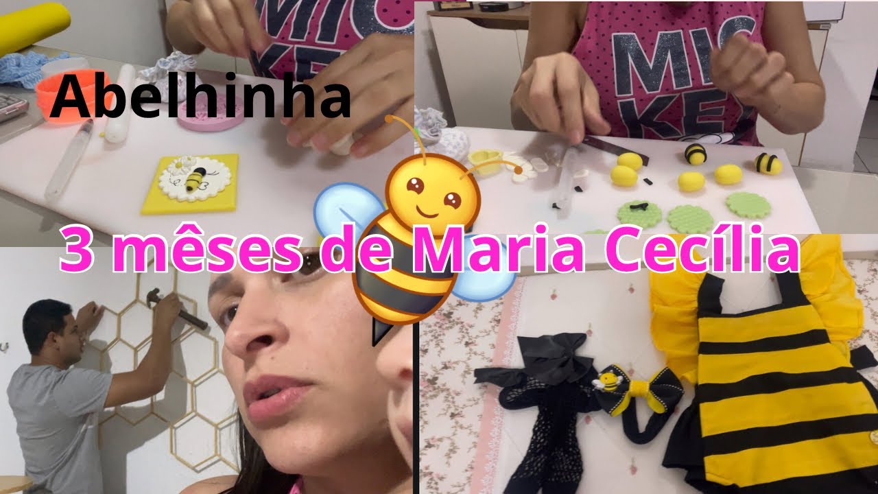 Correria do mesversario 3 de Cecília no tema abelhinha- fiz bolo e doces com a pasta de leite 🥰