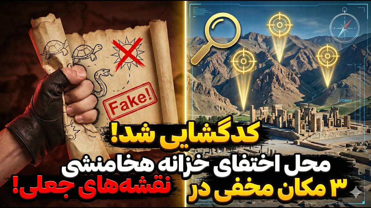 کدگشایی بزرگ: ۳ مکانی که «خزانه هخامنشی» در آن غیب شد! (پایان نقشه‌های جعلی) 🗺️