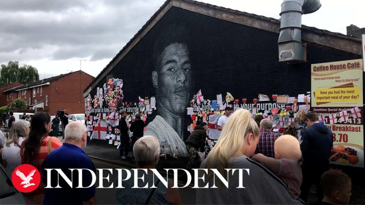 Defaced Marcus Rashford mural repaired by street artist Akse