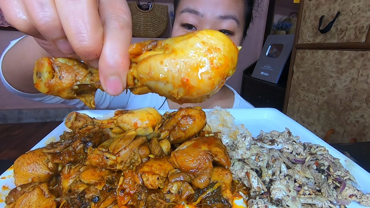 Chicken Curry || Cauliflower Singju || Mukbang