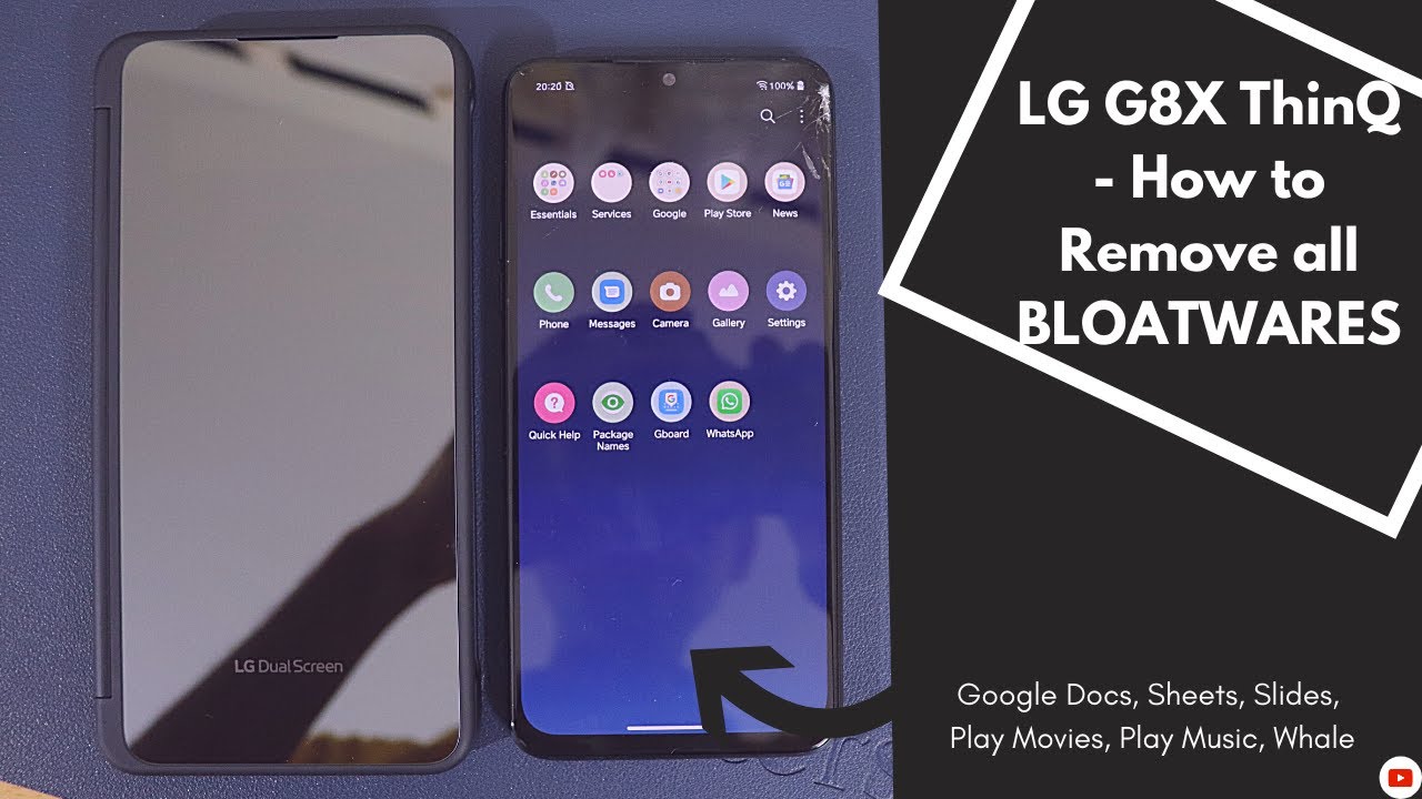 How to remove all BLOATWARE from LG G8X | Uninstall bloatware LG G8X