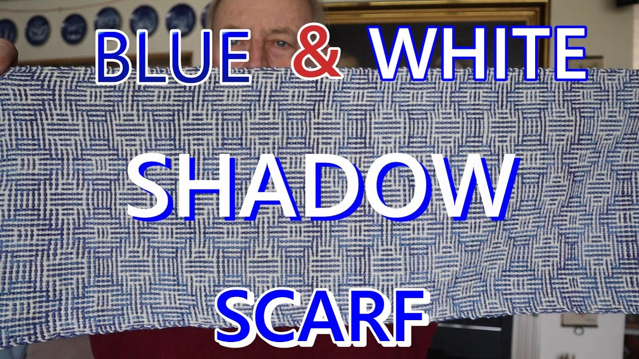 Blue and White Shadow Scarf