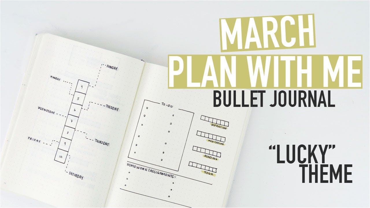 Bullet Journal PLAN WITH ME March 2018 | LUCKY THEME