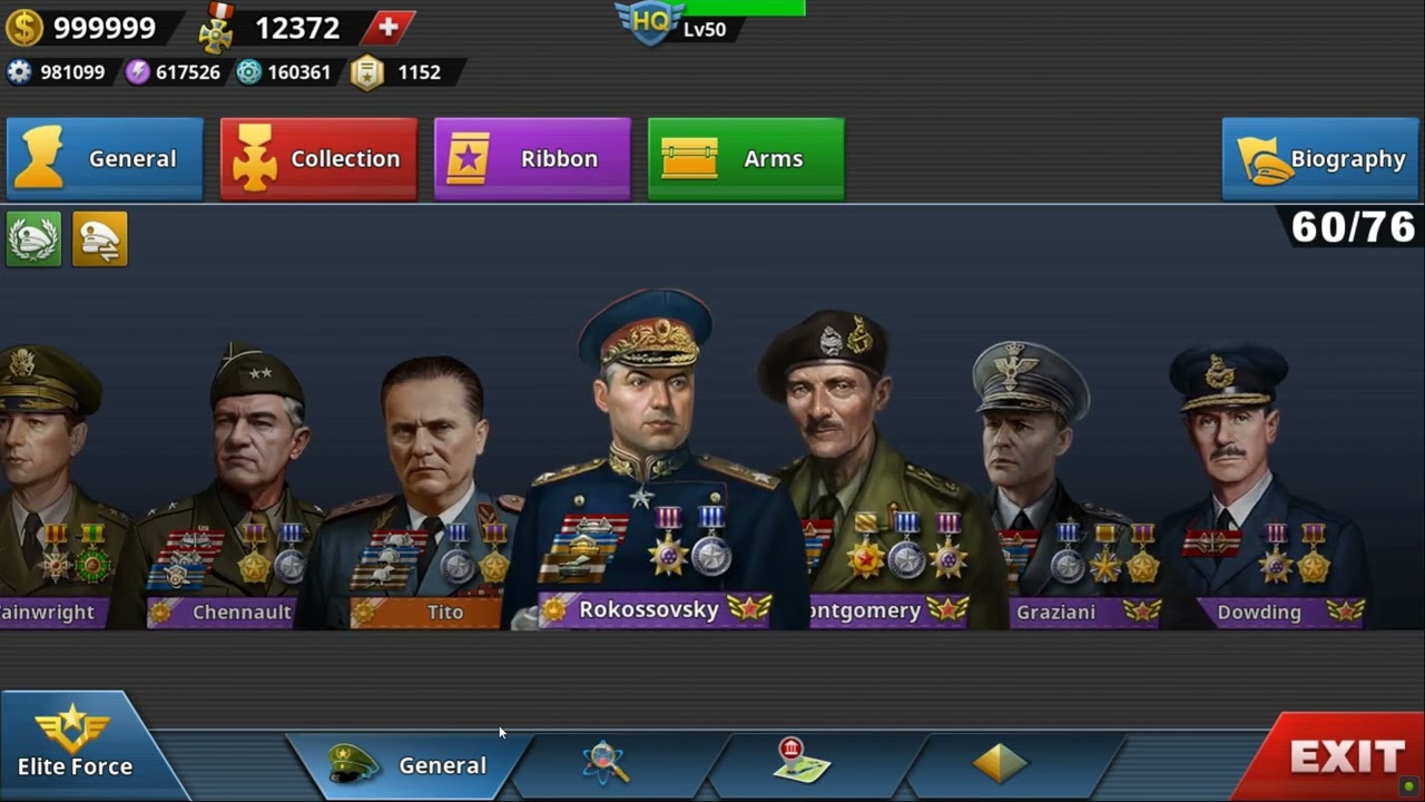 Generals, Stats, Elites, Max Damage,