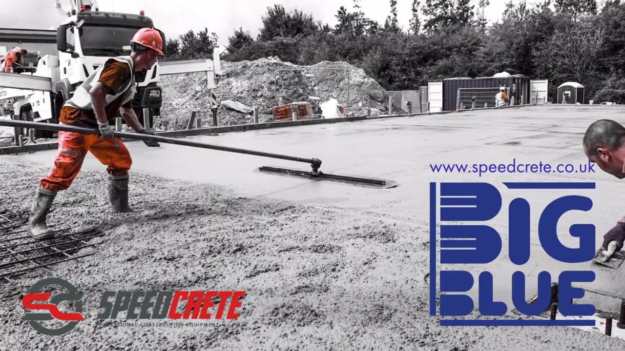 Big Blue Bullfloat for concrete finishing.