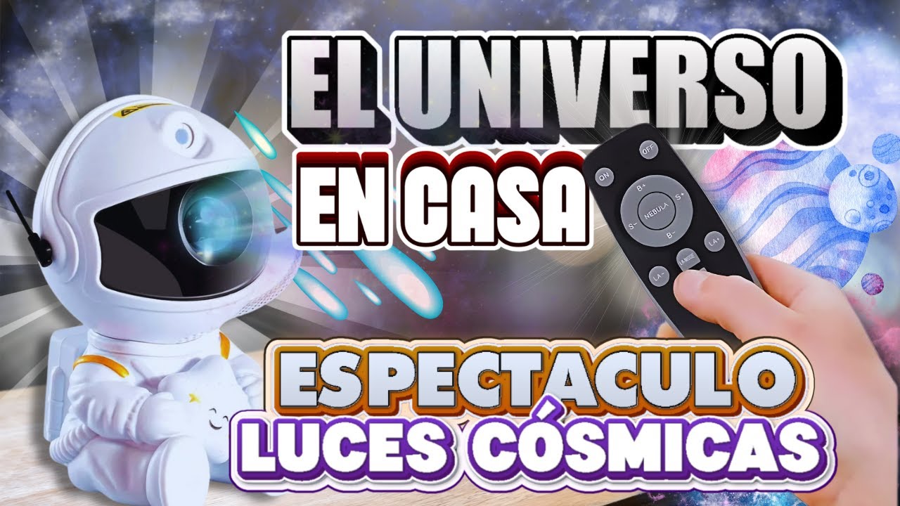 MINI ASTRONAUTA SENTADO PROYECTOR DE LUZ NEBULOSA Y ESTRELLAS