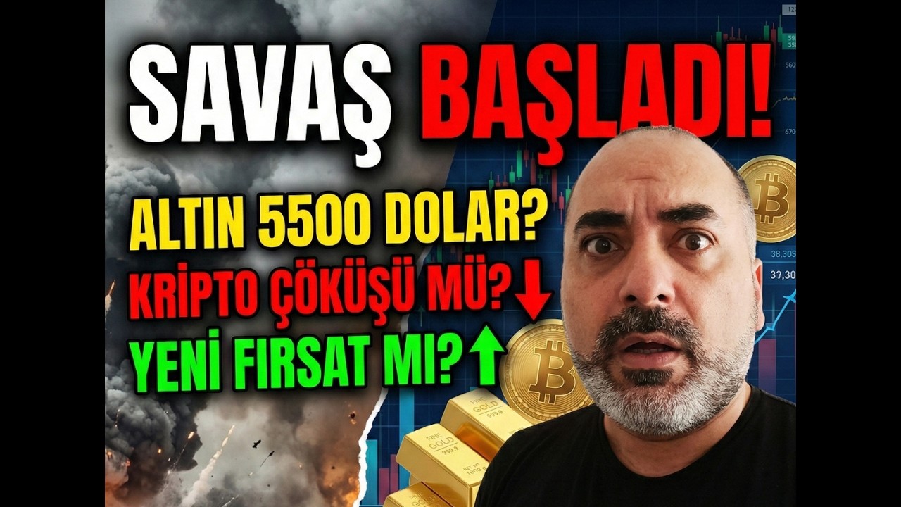 SAVAŞ BAŞLADI Altın 5500 Doları Kıracak mı? Kriptoda Büyük Çöküş mü Fırsat mı #altın #bitcoin #gümüş