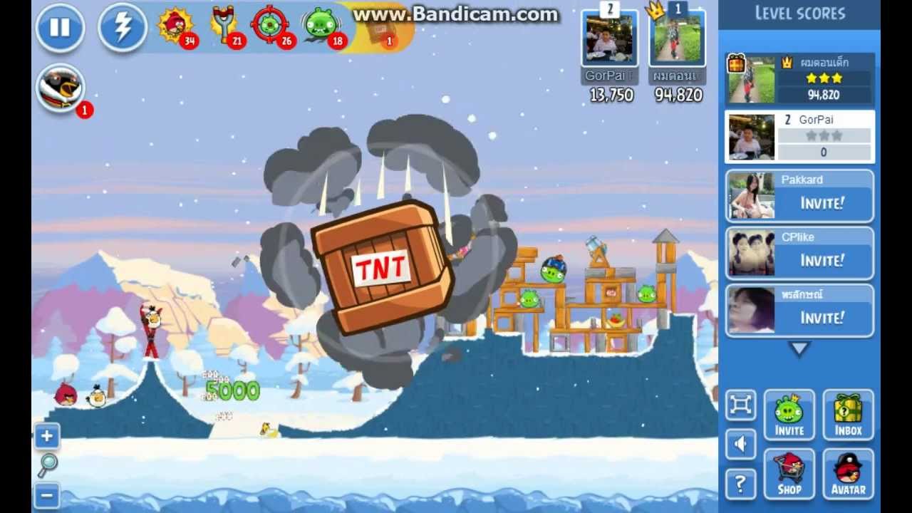 PaigameR Angry bird friends ตอนด่านหิมะ