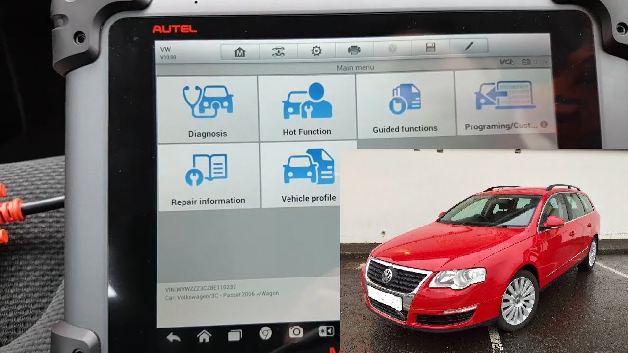 MaxiSys MS908P on a 2008 Volkswagen Passat 2.0 TDI