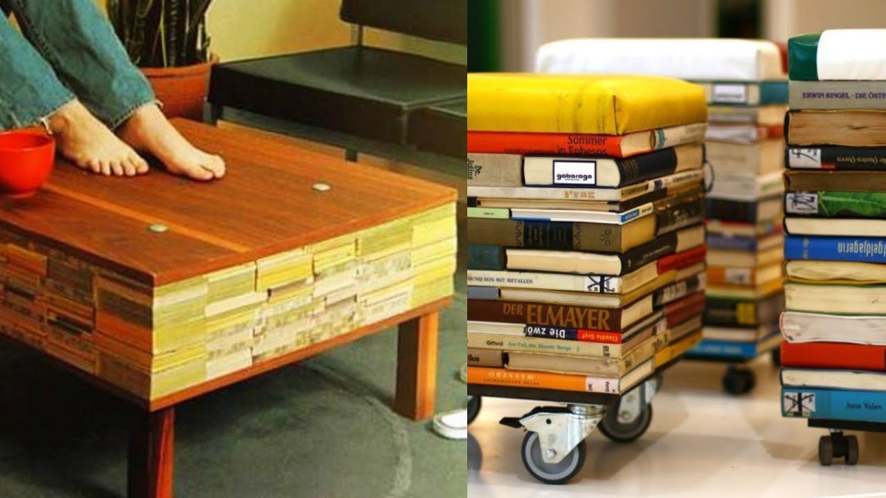 DIY IDEAS FOR RECYCLED BOOKS. DECORATION, CRAFTS AND FURNITURE WITH OLD BOOKS. Libros reciclados