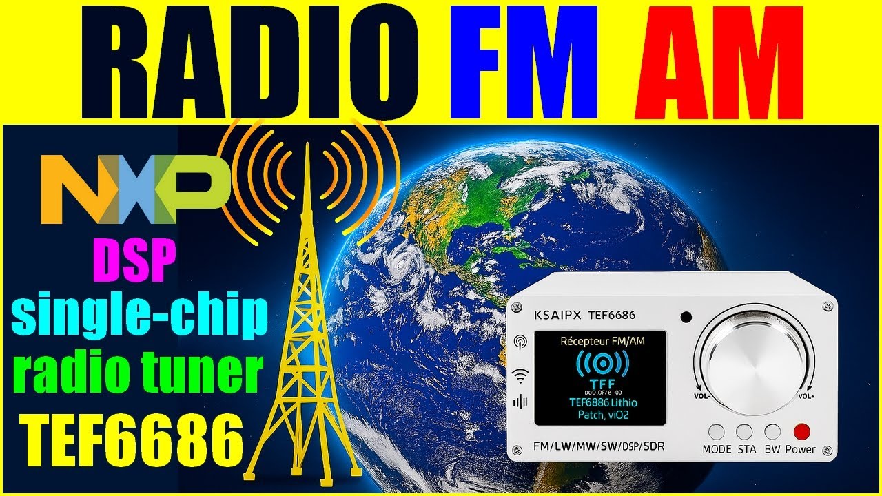 Récepteur scanner radio numérique électronique à bande large AM FM LW MW SW DSP RDS CHIP TEF6686