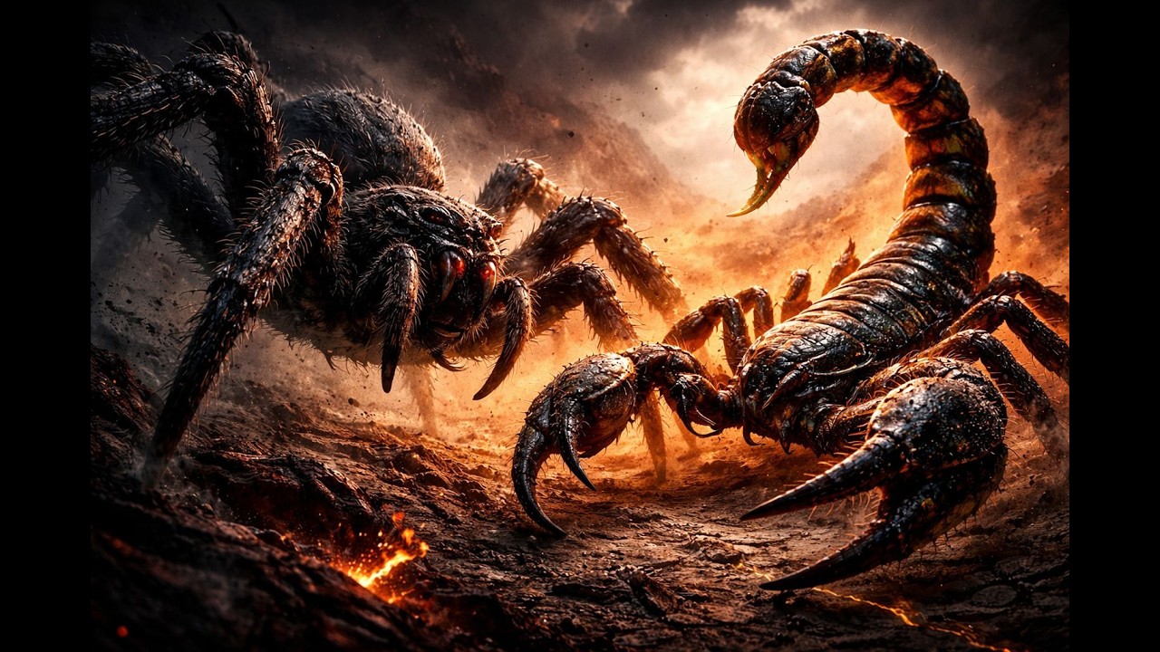 🕷️⚔️🦂 Giant Spider vs. Giant Scorpion – The Extinction Hotspot 🔥🌋