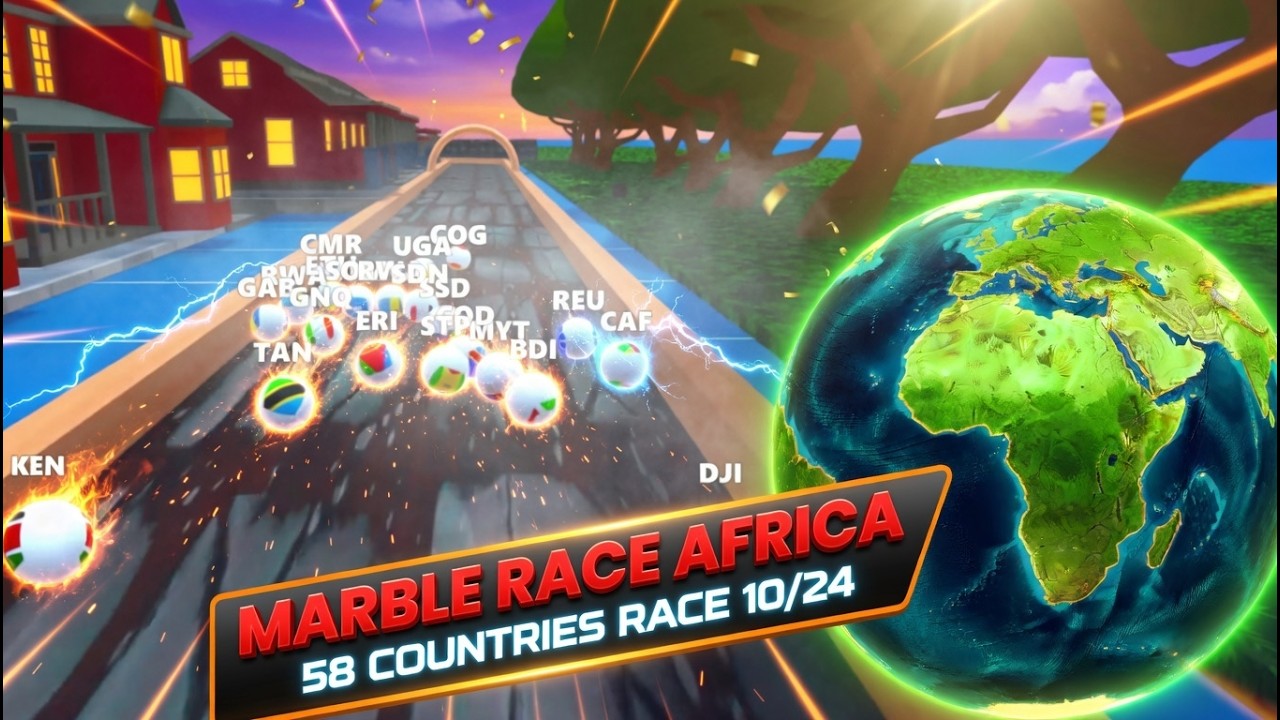 58 Nations Clash! 🏁 Africa F1 Marble Race S3 Race 10 ASMR Satisfying