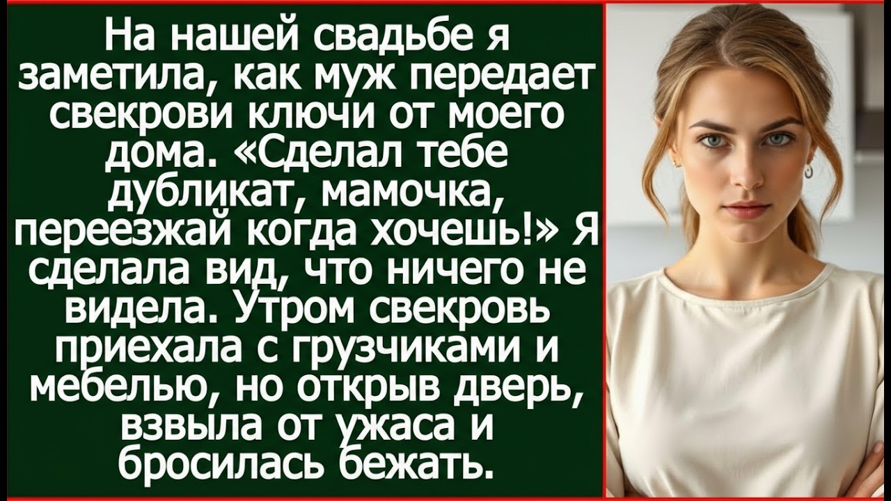 На нашей свадьбе я заметила, как муж передает свекрови ключи от моего дома.