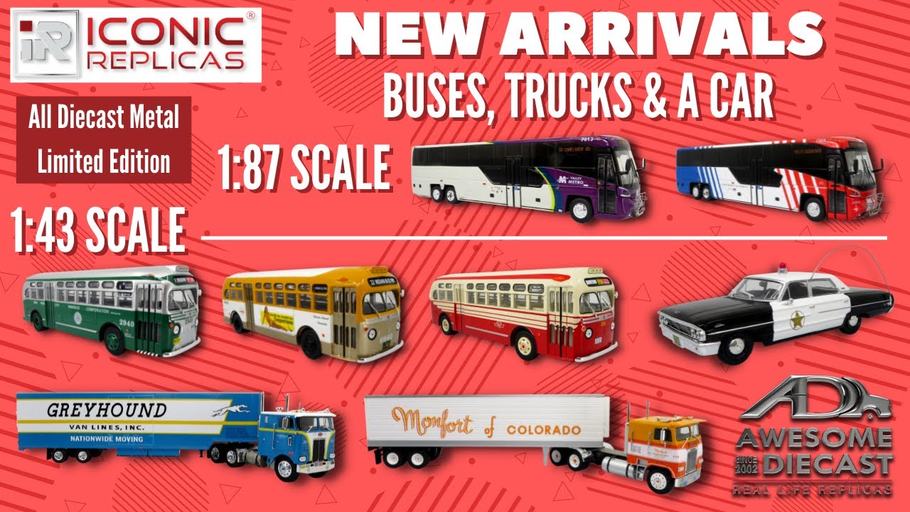 Iconic Replicas 8 NEW 1:87 & 1:43 DIECAST MODELS! | BUSES, TRUCKS & A CAR!