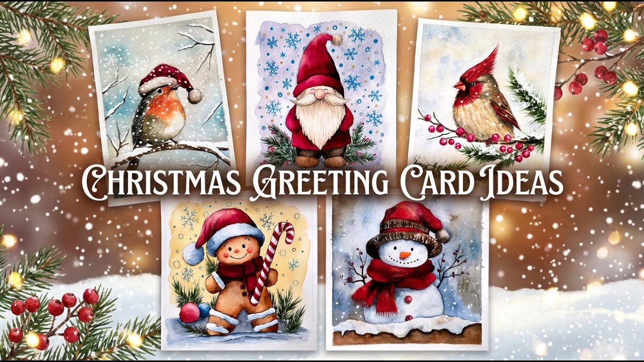 Christmas watercolor paintings🎄/Easy watercolor tutorials for beginners🎨
