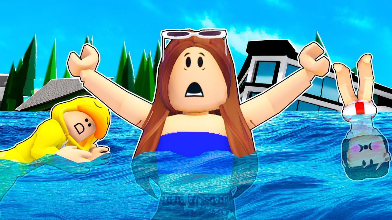 SOBREVIVIMOS A LA INUNDACIÓN DE BROOKHAVEN ROBLOX...