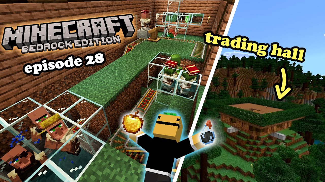 Trying to build a TRADING HALL + IRON FARM pt.1 - Ep.28 (FILIPINO) Minecraft Bedrock [Guyabunny]