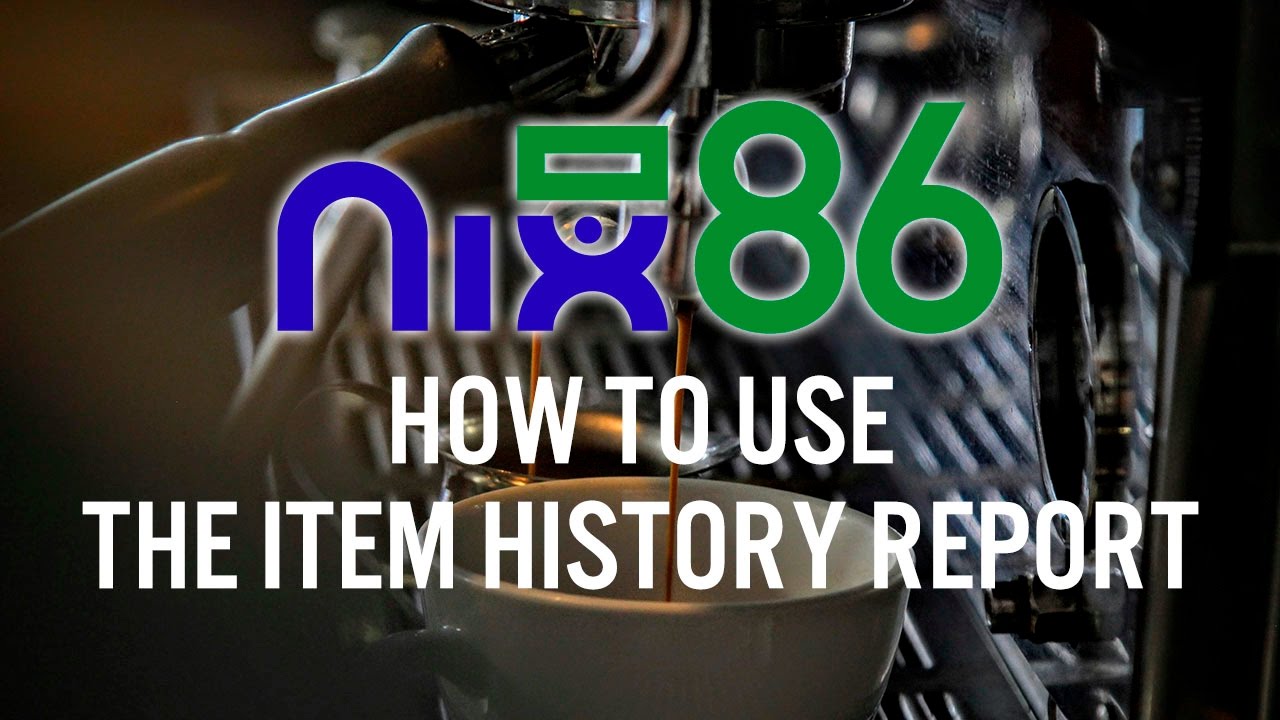 How to use the Item History Report | Nix86 Tutorial