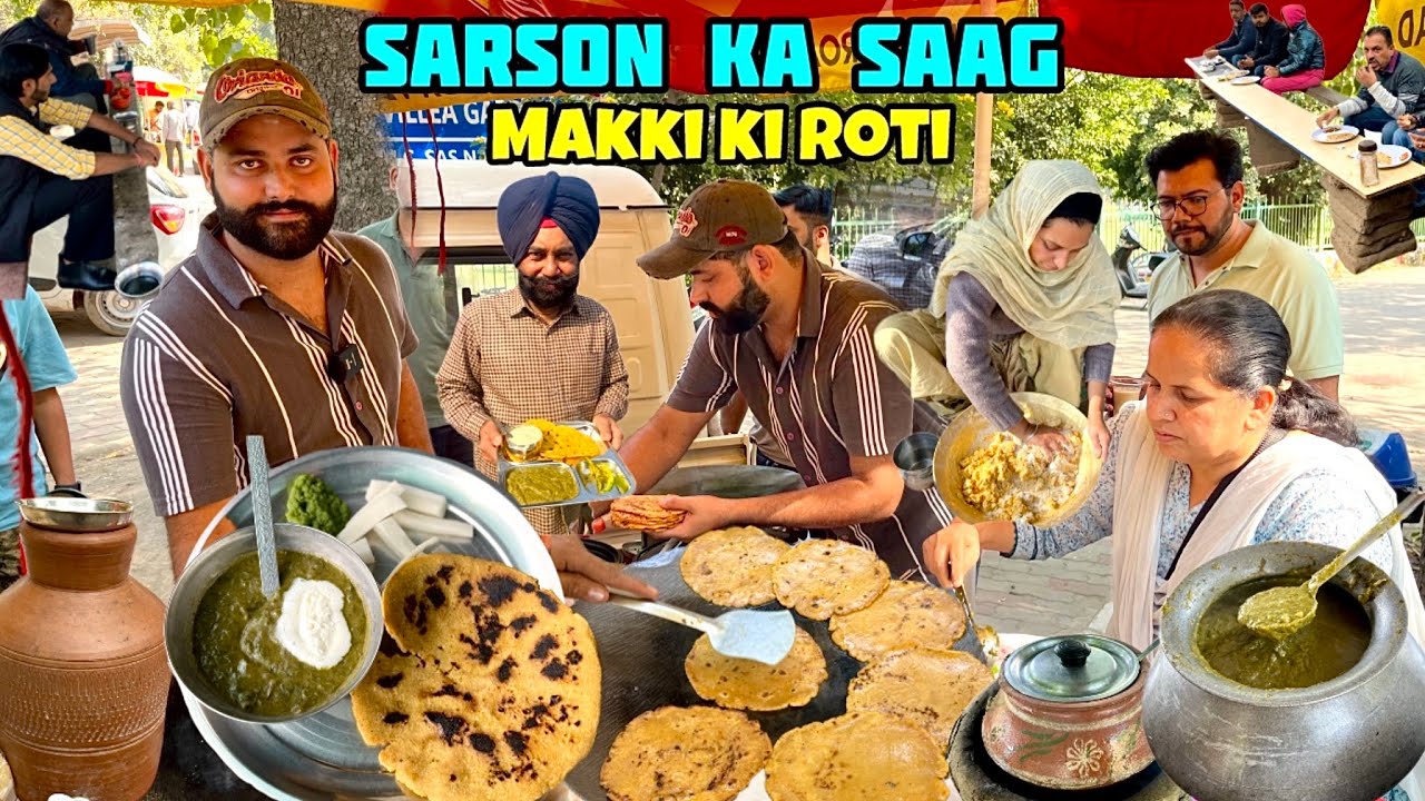 Best SARSON Ka SAAG & Makki Ki Roti | Authentic Punjabi DHABA Food | Street Food India
